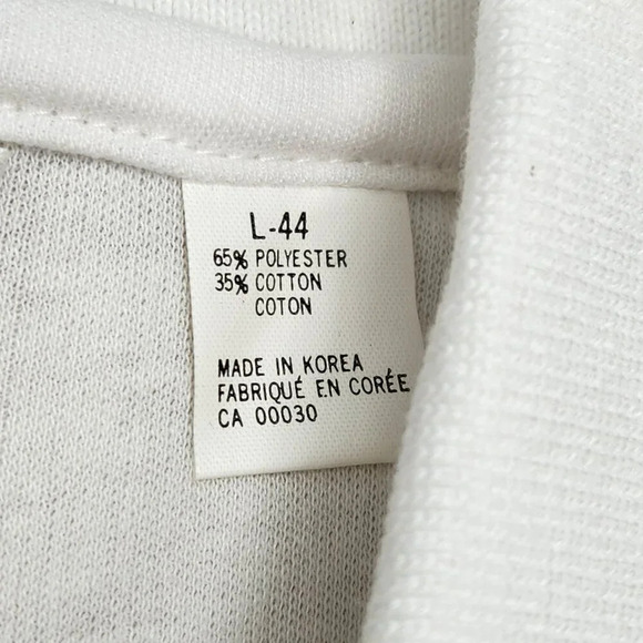 Vintage Court Club White Tennis Shirt  Mens Large - Picture 9 of 11